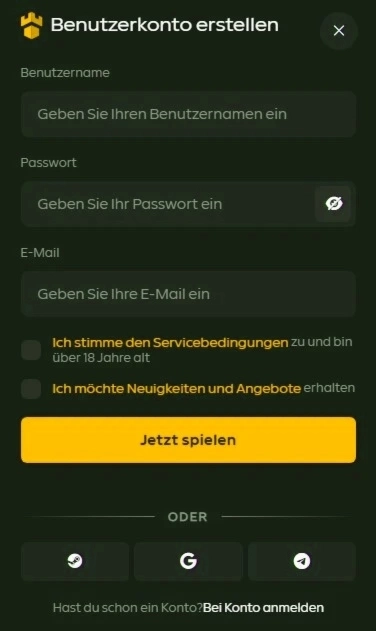 Gamdom Benutzerconto Erstellen.webp